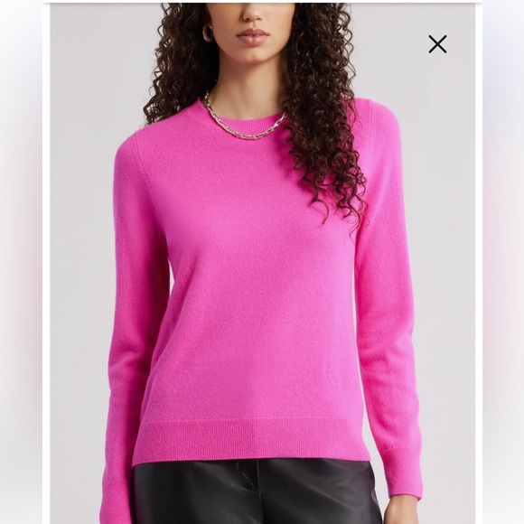 J. Crew Sweaters - J.Crew Fuchsia 100% Cashmere Sweater XL Vibrant Pink Crewneck